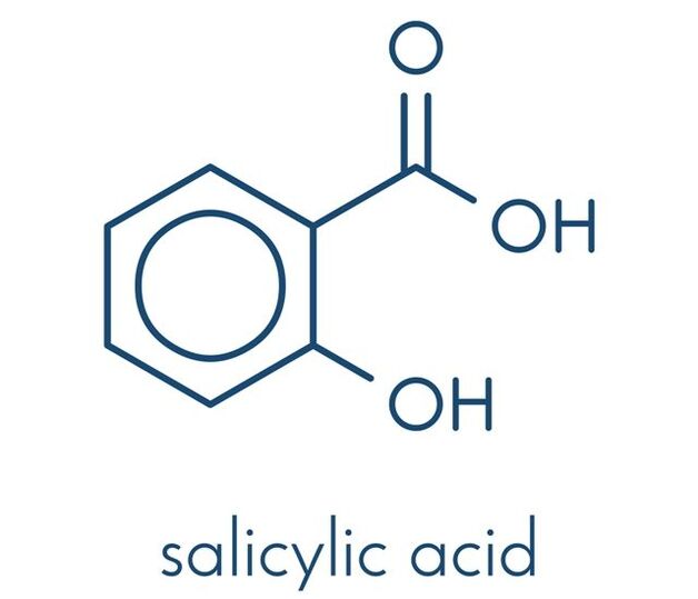 Fórmula estrutural do ácido salicílico